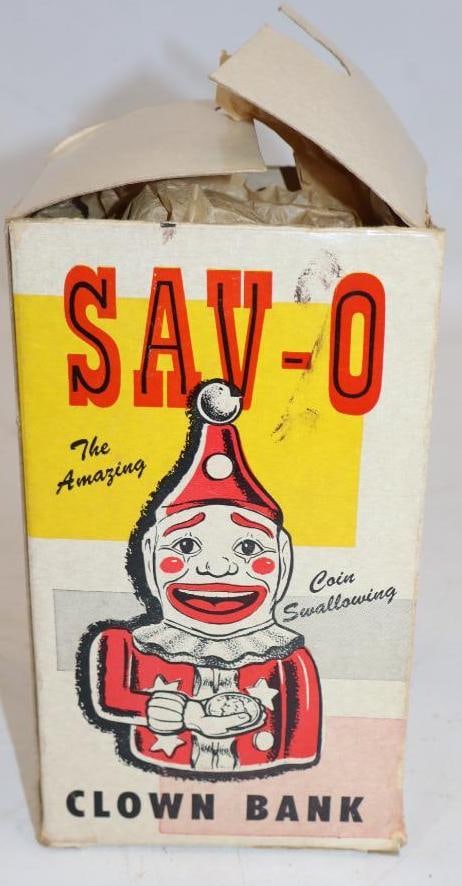 Sav-O Clown Coin Swallowing Bank in Original Box (1 of 3)