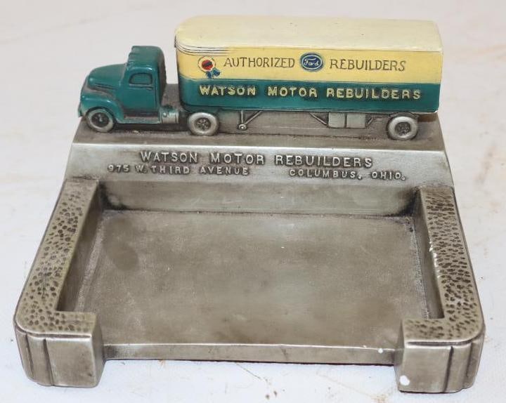 Watson Motor Rebuilders Semi Truck Figural Desk Stationary Tray: 6" x 5.5" x 3"