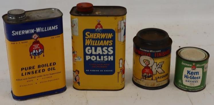 Group of 4 Sherwin Williams Paint Accessory Advertising Tin (1 of 2)