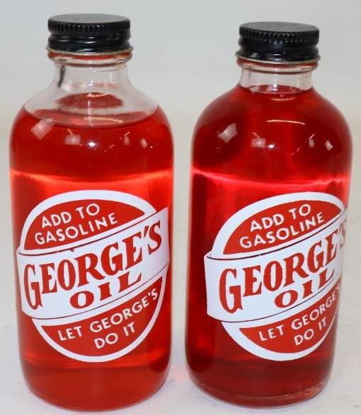 Group of 2 Georges Oil Advertising Glass Bottles (1 of 2)