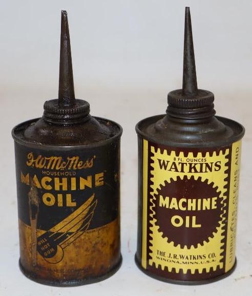 Group of 2 Watkin's & McNess Household Machine Oiler Cans (1 of 2)