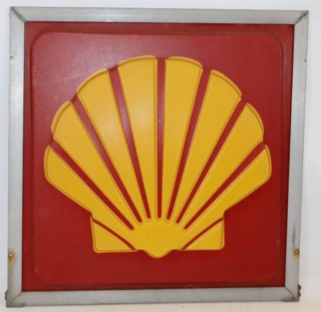 Embossed Shell Gasoline Plastic Light Up Lens sign (1 of 2)