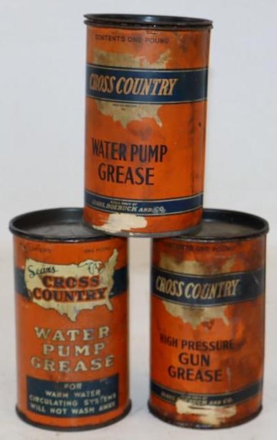 Group of 3 Cross Country One Pound Grease Cans (1 of 2)