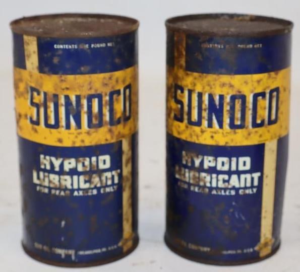Group of 2 Sunoco Hypoid One Pound Grease Cans (1 of 2)