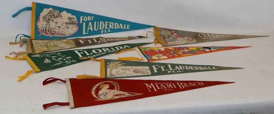 Group of 7 Florida Souvenir Destination Advertising Pennants (1 of 6)