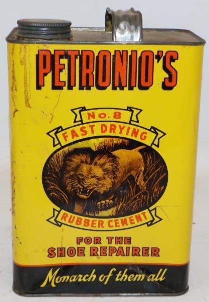 Petronio's Rubber Cement 1 Gallon Can with Lion Graphics: 6.25" x 10" x 4"