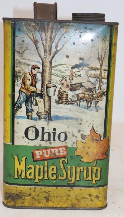 Ohio Pure Maple 1 Gallon/11 Lb with Winter Scene Advertising Can: 5.25" x 10" x 4.5"