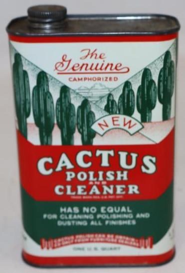 Cactus Polish & Cleaner Graphic Advertising 1 Quart Can: 32 oz