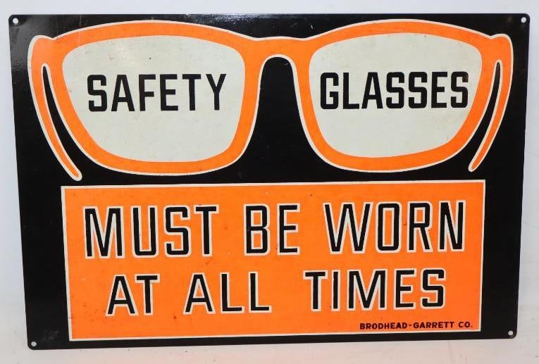 Safety Glasses Must Be Worn At All Times Single Sided Metal Warning Sign (1 of 5)