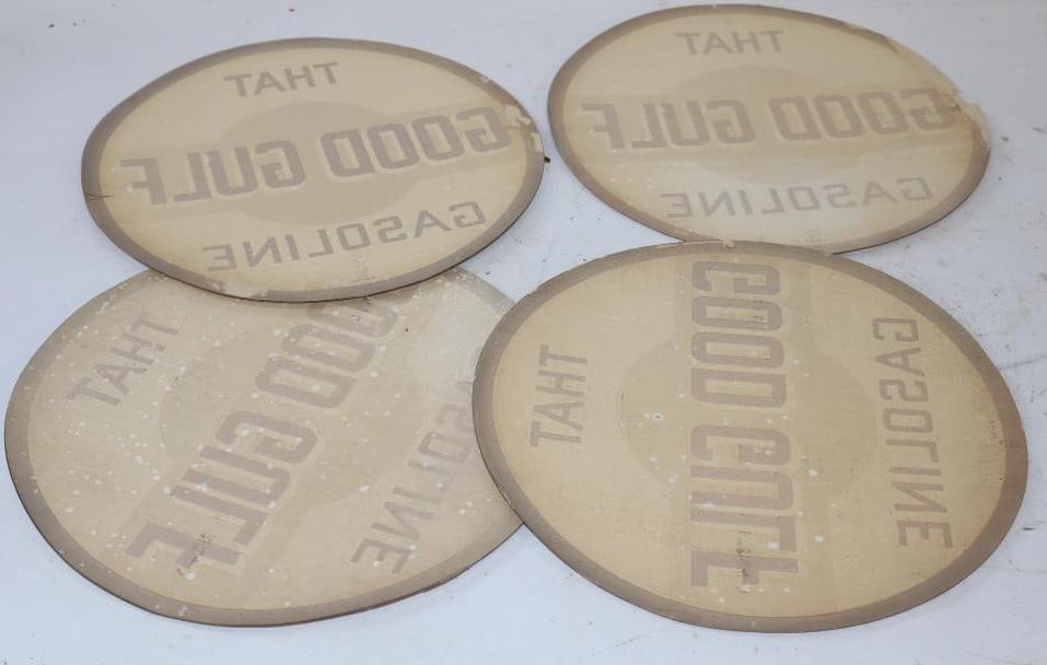 Group of 5 Unused "That Good Gulf Gasoline" Gas Pump Stickers (1 of 2)