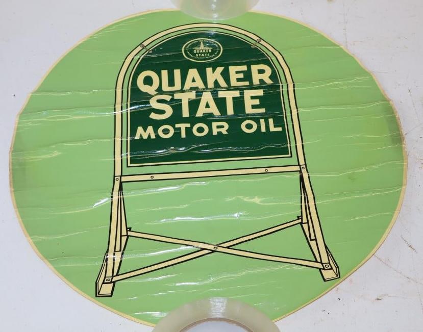 Quaker State Motor oil Advertising Window Decal Sign: 15" x 15"