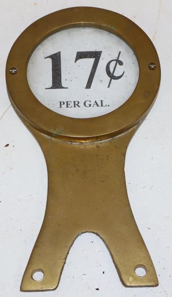 Brass Visible Gas Pump Pricer Box (1 of 2)