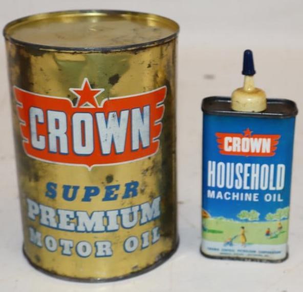 Group of 2 Crown Household & Super Premium Oil Cans (1 of 2)