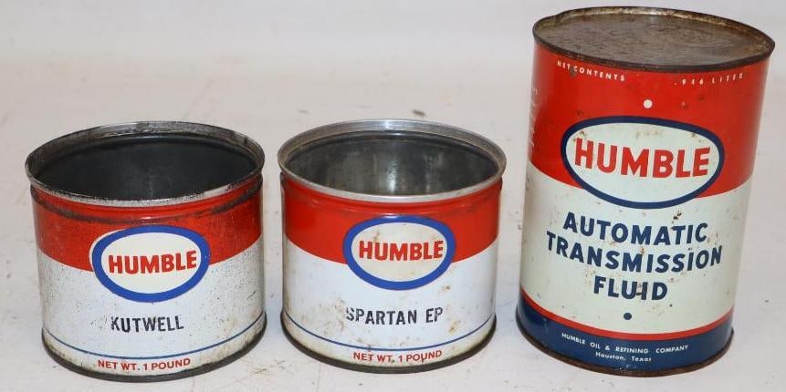 Group of 3 Humble 1 lb Grease Cans & ATF Quart (1 of 2)