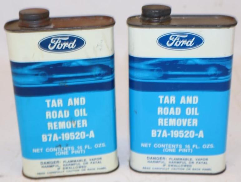 Group of 2 Ford Tar and Oil Remover Oil Cans: Empty. 16oz each