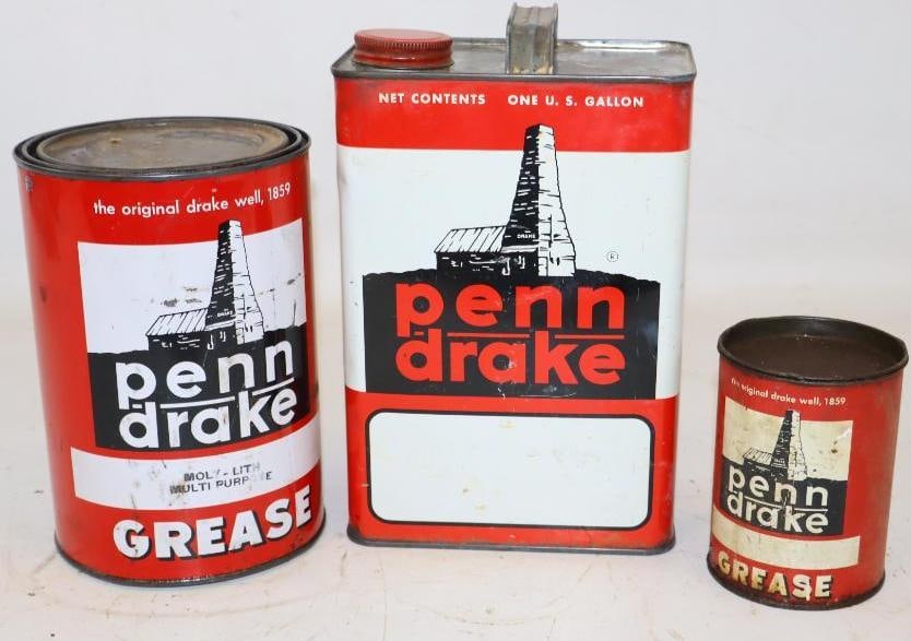 Group of 3 Penn Drake Grease and One Gallon Oil Can (1 of 2)