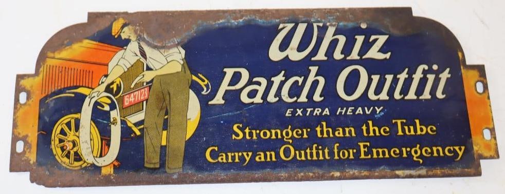Whiz Patch Outfit Display Rack Single Sided Metal Advertising Topper Sign with Car Graphics (1 of 2)