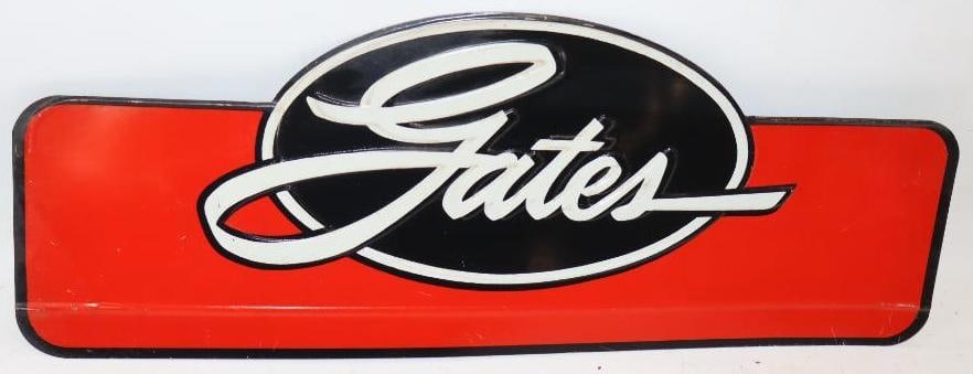 Gates Belts Embossed Single Sided Metal Advertising Rack Topper Sign (1 of 2)