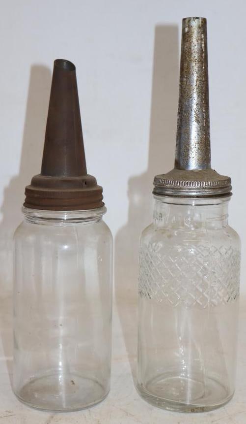 Group of 2 Glass One Quart Bulk Oil Jars (1 of 3)