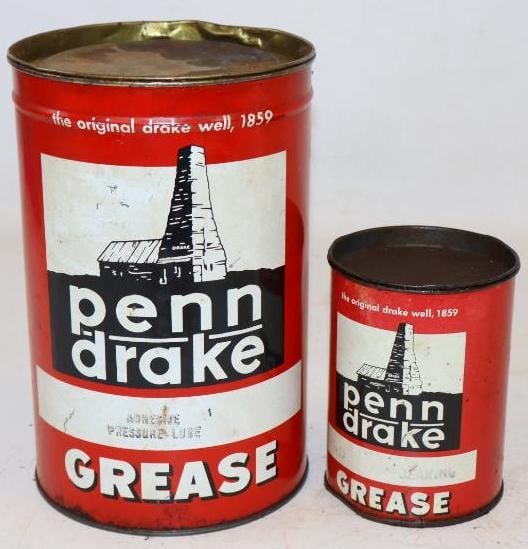 Group of 2 Penn Drake 5lb and 1lb Grease Cans (1 of 2)