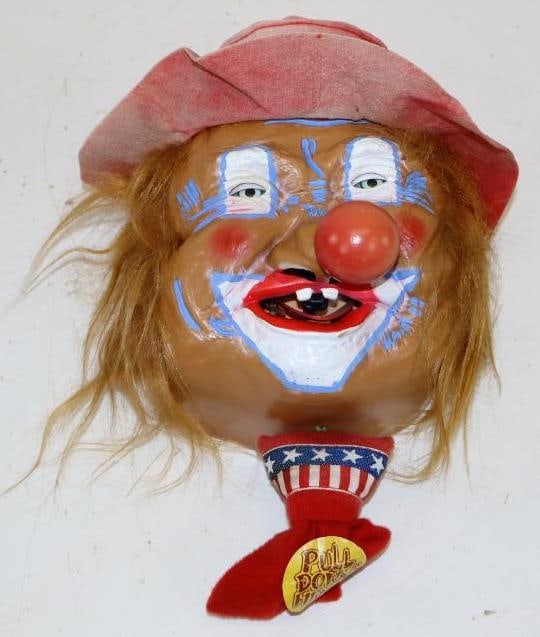 BiBi Laffun Clown Head Original Peter Figurine: 6.5" x 11" x 4" hat is faded