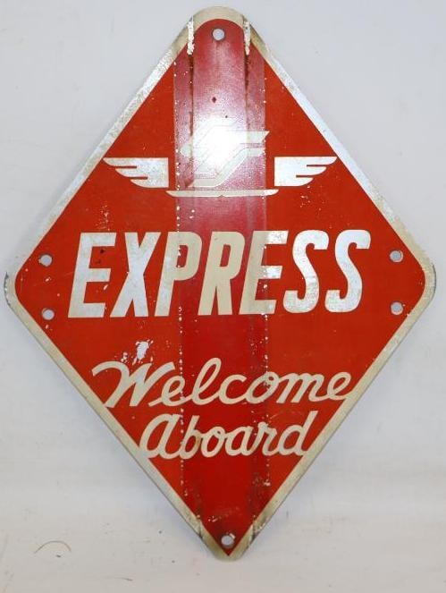 Cleveland Transit System Double Sided Express Welcome Aboard Train Sign (1 of 2)