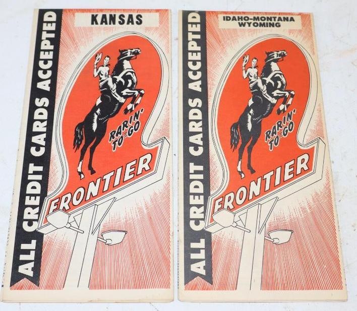 Group of 2 Frontier "Rearin' to Go" Gas Station Road Maps (1 of 2)