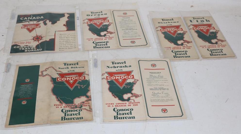 Group of 5 Conoco Gas Station Advertising Road Maps (1 of 4)