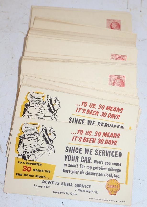 Group of 127 Shell Gasoline Greenwich Ohio 2 Cent Postcards (1 of 4)
