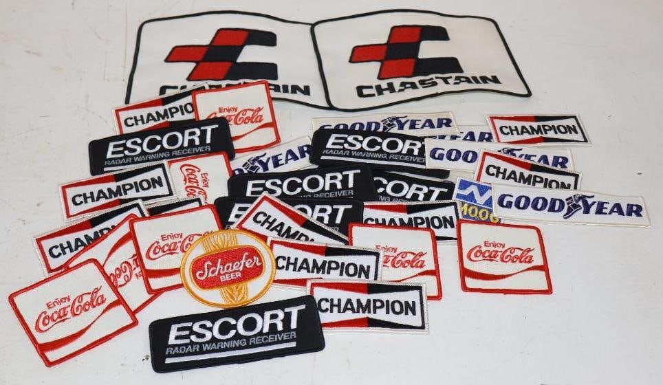 Group of 30 Goodyear, Champion, Coca-Cola, and Other Advertising Coat Patches: Largest is 8.25" x 5.75"