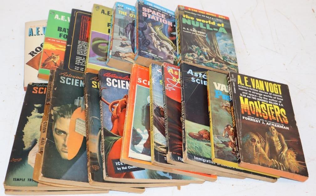 Group of 18 1950's-70's Science Fiction Paperbook Magazines: Largest is 5.75" x 8"