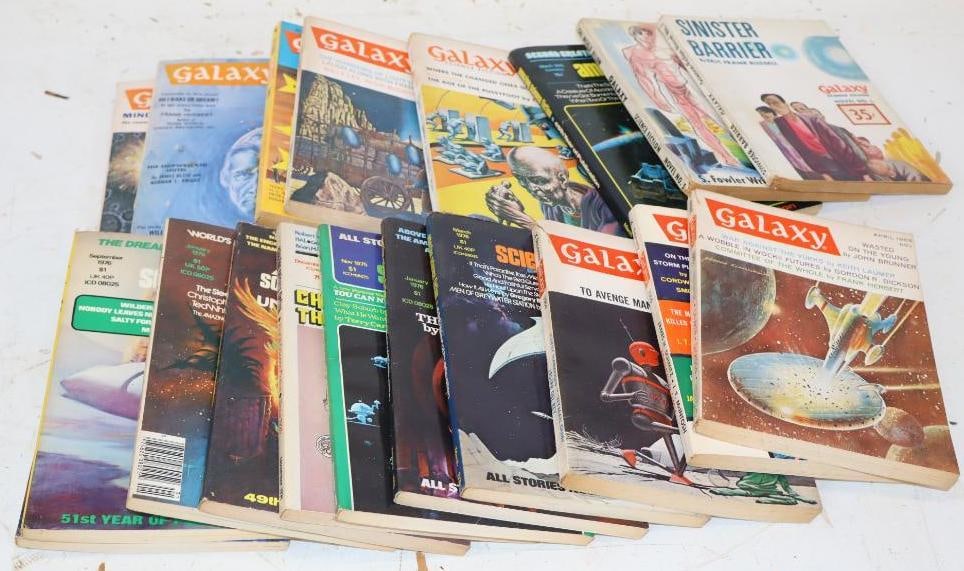 Group of 19 1960's-70's Science Fiction Paperbook Magazines: 5.5" x 7.5" each