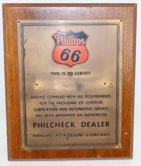 Brass Phillips 66 Compliance Recognition Award: 9" x 11" x 1"
