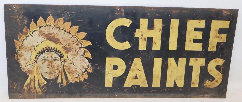 Chief Paints Double Sided Metal Advertising Sign (1 of 2)