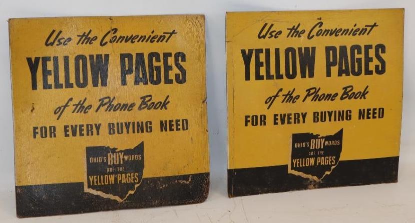 Group of 2 Yellow Pages Phone Book Heavy Cardboard Advertising Signs (1 of 2)