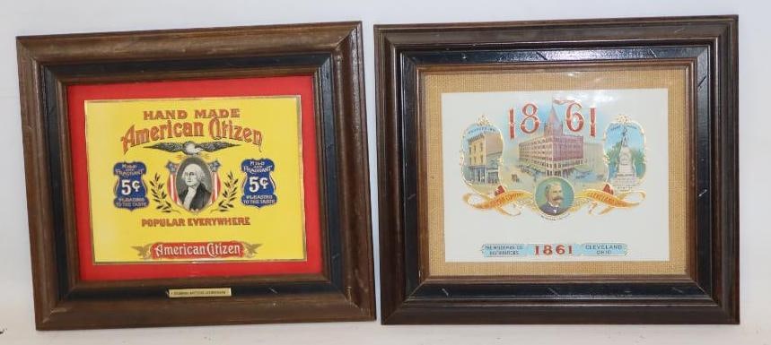 Group of 2 Weidman Grocery Stores, and American Citizen Cigar Framed Advertisements (1 of 6)