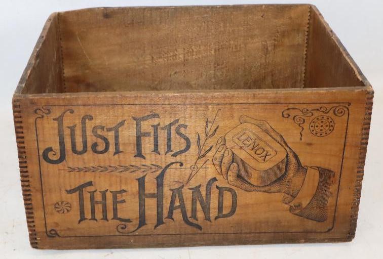 Lenox Just Fits The Hand Bar Soap "Lathers Freely in Hard Water" Wooden Shipping Crate (1 of 3)