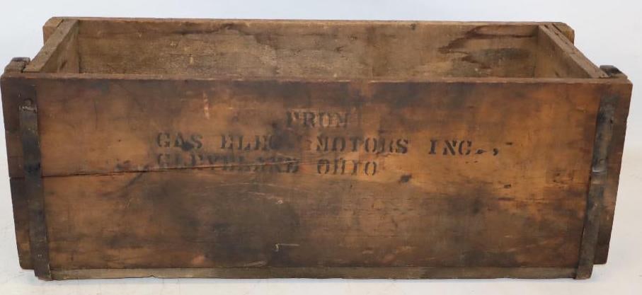 Wooden Shipping Crate From Gas Electric Motors Inc.: 11.5" x 29.25" x 10.5"
