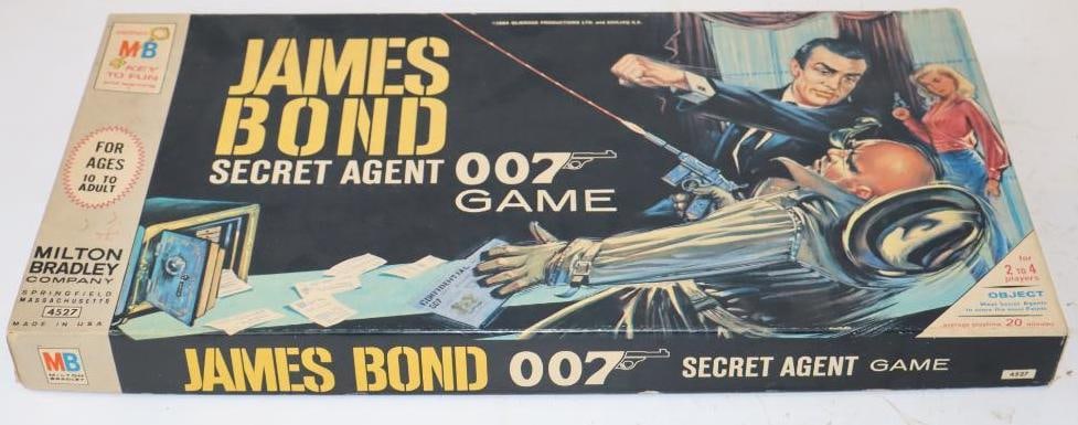 1964 James BondSecret Agent 007 Board Game: Appears to be complete. 19" x 9.75" x 1.5"