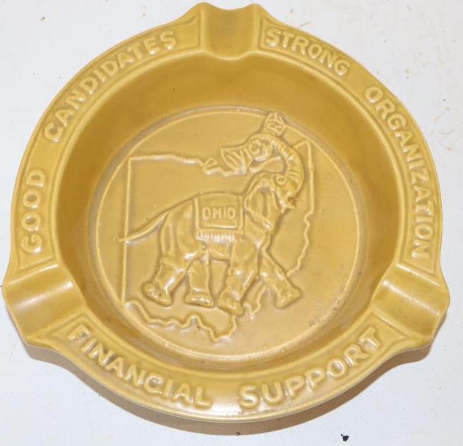 Ohio Republican Good Candidates Strong Organization Support Embossed Ash Tray: 7" x 7" x 1.75"