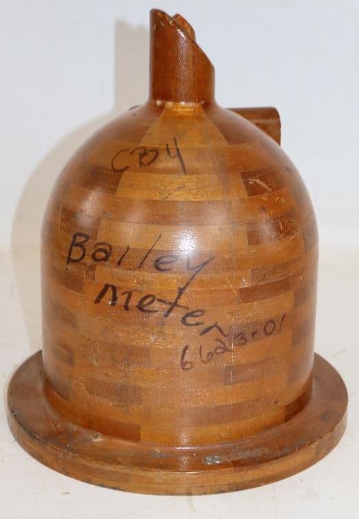 Vintage Wooden Hat Block for Shaping Felt Hats: 9.75" x 9.75" x 12"