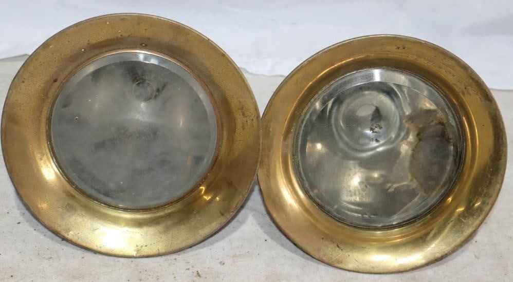 Pair of Brass Automobile Accessory Cowl Lights (1 of 5)