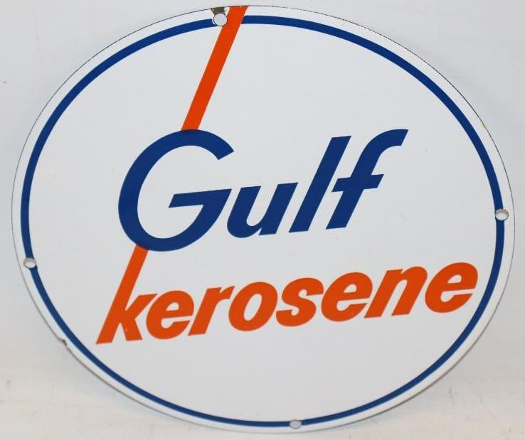 Gulf Kerosene SSP Porcelain Pump Plate Sign (1 of 4)
