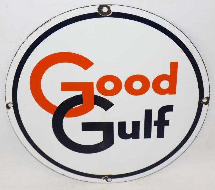 Good Gulf SSP Porcelain Pump Plate Sign (1 of 4)