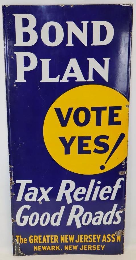 New Jersey Bond Plan Tax Relief for Good Roads Porcelain Lighthouse Sign (1 of 5)