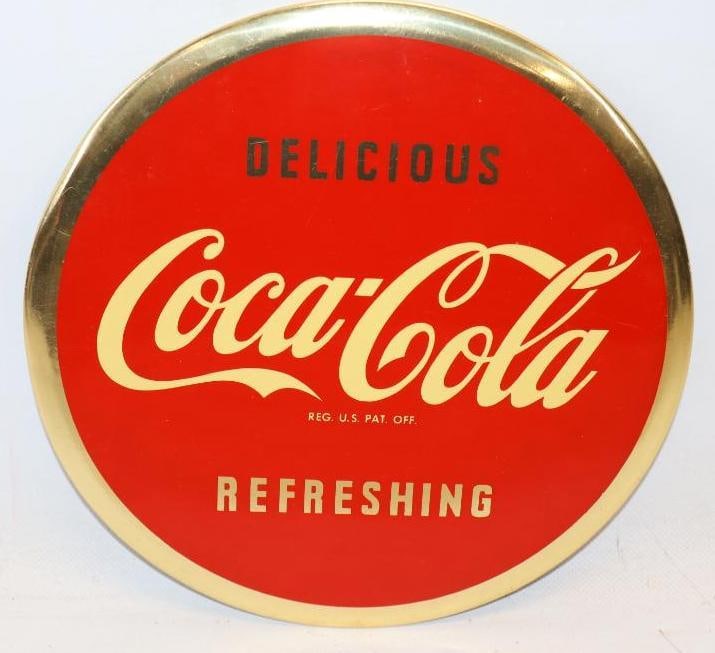 Delicious and Refreshing Coca-Cola Celluloid Advertising Sign (1 of 4)