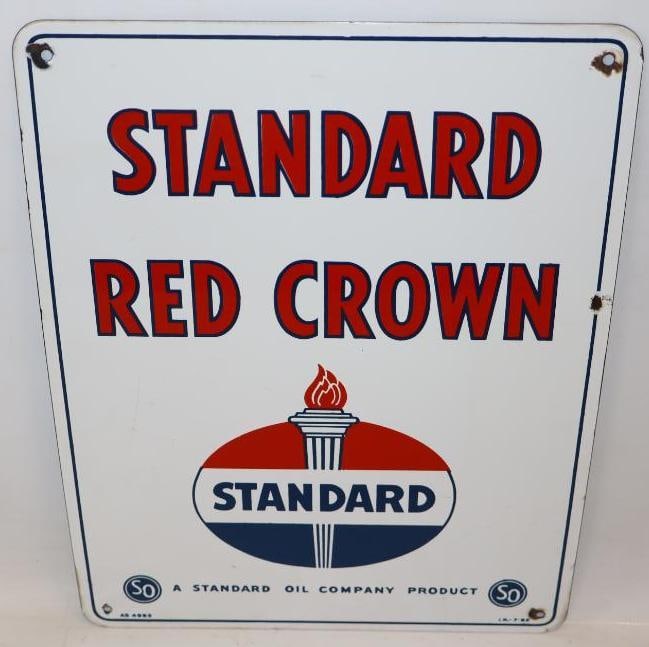 Standard Red Crown SSP Porcelain Pump Plate Sign (1 of 6)