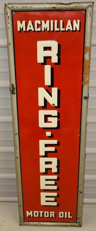 MacMillan Ring Free Motor Oil Embossed SST Sign (1 of 8)
