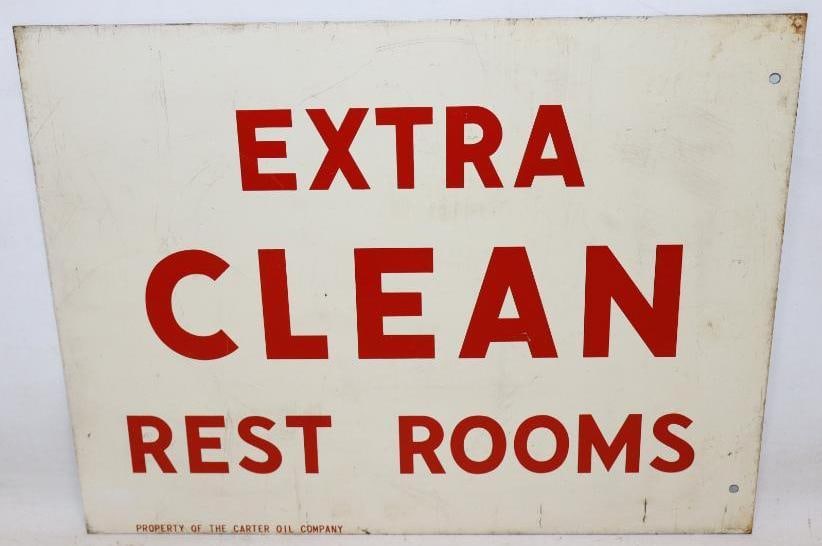 Carter Oil Co Extra Clean Restroom DST Sign (1 of 8)
