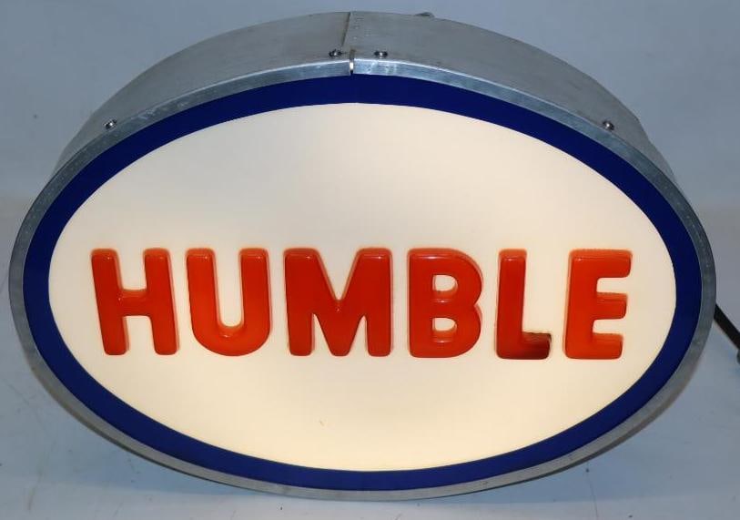 Humble Oil Company Embossed Plastic Light Up Window Sign (1 of 7)